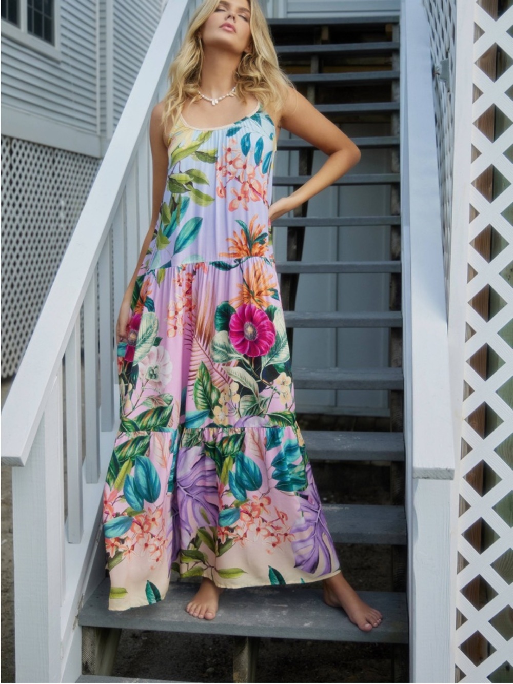 PQ SWIM AARON LONG DRESS. Lavender Oasis. Size S. NWT